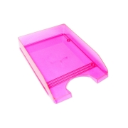 Metron Δίσκος Γραφείου Πλαστικός Fluo Διάφανο Ροζ