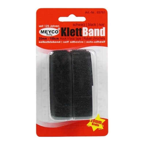 Meyco Ταινία velkro αυτοκόλλητη μαύρη 20mmx1m