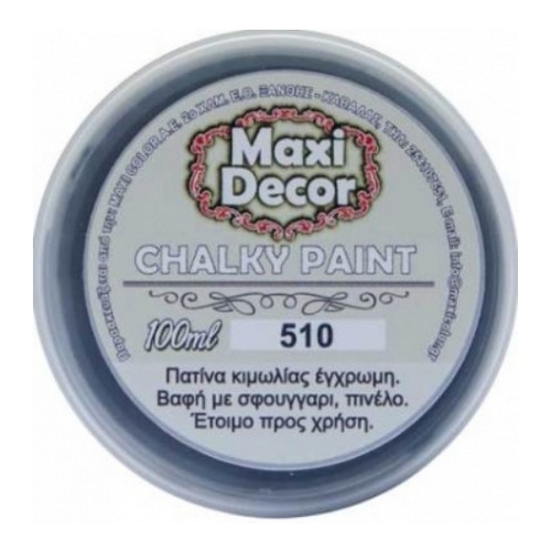 Maxi Decor Πατίνα chalky χρώμα κιμωλίας 100ml, 510 μαύρο