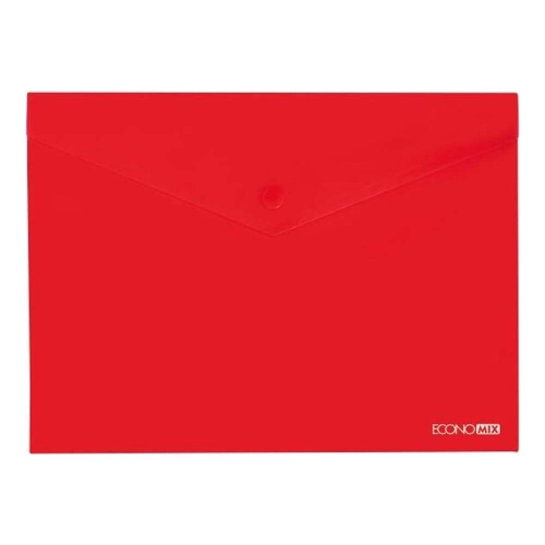 Economix φάκελος με κουμπί Α4 24x33 Κόκκινο