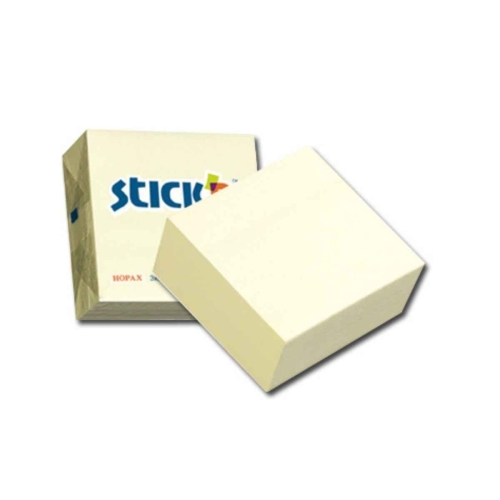 Stickn Χαρτάκια Αυτοκόλλητα Σημειώσεων Κίτρινα 76Χ76mm 400Φ Κύβος