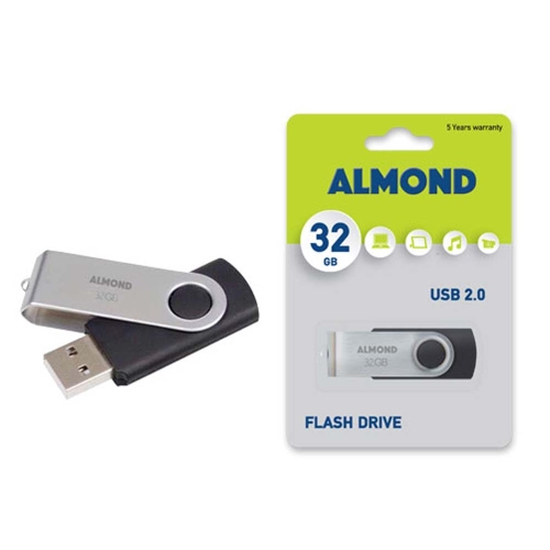 Almond Usb 32 GB Μαύρο
